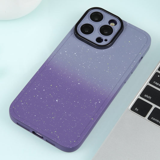 Gradient Starry Silicone Phone Case with Lens Film, For iPhone 14 Pro, For iPhone 15, For iPhone 14 Pro Max, For iPhone 13 Pro Max, For iPhone 13 Pro