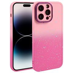 Gradient Starry Silicone Phone Case with Lens Film, For iPhone 14 Pro, For iPhone 15, For iPhone 14 Pro Max, For iPhone 13 Pro Max, For iPhone 13 Pro