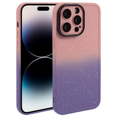 Gradient Starry Silicone Phone Case with Lens Film, For iPhone 14 Pro, For iPhone 15, For iPhone 14 Pro Max, For iPhone 13 Pro Max, For iPhone 13 Pro