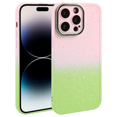 Gradient Starry Silicone Phone Case with Lens Film, For iPhone 14 Pro, For iPhone 15, For iPhone 14 Pro Max, For iPhone 13 Pro Max, For iPhone 13 Pro