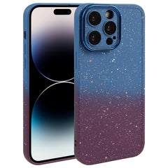 Gradient Starry Silicone Phone Case with Lens Film, For iPhone 14 Pro, For iPhone 15, For iPhone 14 Pro Max, For iPhone 13 Pro Max, For iPhone 13 Pro