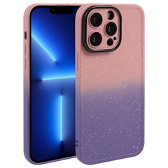 Gradient Starry Silicone Phone Case with Lens Film, For iPhone 14 Pro, For iPhone 15, For iPhone 14 Pro Max, For iPhone 13 Pro Max, For iPhone 13 Pro