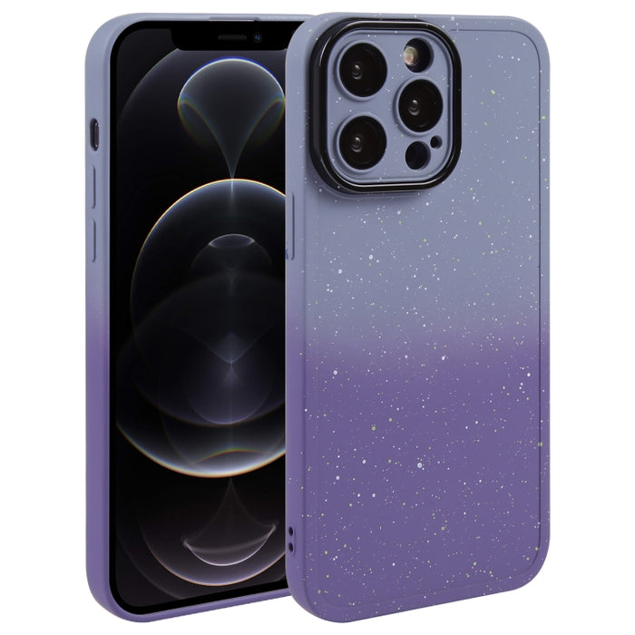 Funda de silicona con degradado de estrellas y película para lente para iPhone 11