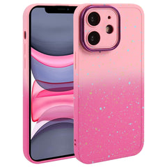 Gradient Starry Silicone Phone Case with Lens Film, For iPhone 11