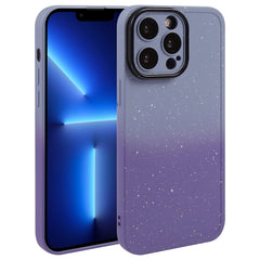 Gradient Starry Silicone Phone Case with Lens Film, For iPhone 14 Pro, For iPhone 15, For iPhone 14 Pro Max, For iPhone 13 Pro Max, For iPhone 13 Pro