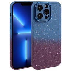 Gradient Starry Silicone Phone Case with Lens Film, For iPhone 14 Pro, For iPhone 15, For iPhone 14 Pro Max, For iPhone 13 Pro Max, For iPhone 13 Pro