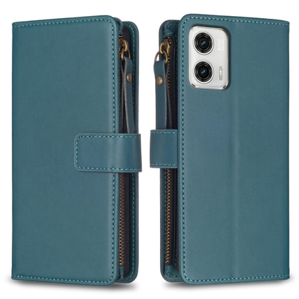 9 Card Slots Zipper Wallet Leather Flip Phone Case, For Motorola Moto G73 5G