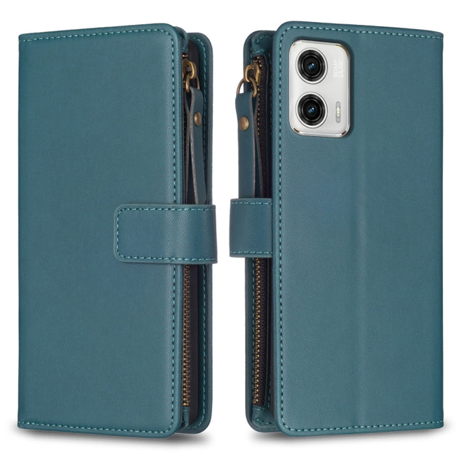 9 Card Slots Zipper Wallet Leather Flip Phone Case, For Motorola Moto G73 5G