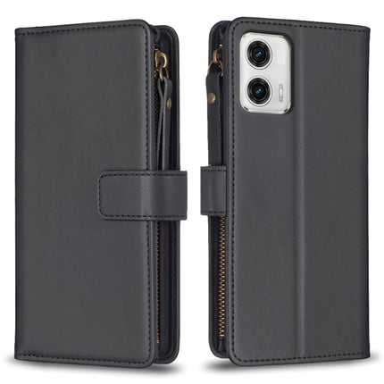 9 Card Slots Zipper Wallet Leather Flip Phone Case, For Motorola Moto G73 5G