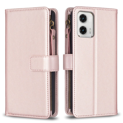 9 Card Slots Zipper Wallet Leather Flip Phone Case, For Motorola Moto G73 5G