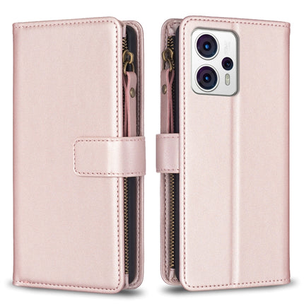 9 Card Slots Zipper Wallet Leather Flip Phone Case, For Motorola Edge 40, For Motorola Moto G13 4G / G23 4G / G53 5G, For Motorola Moto G14 4G, For Motorola Moto E13 4G