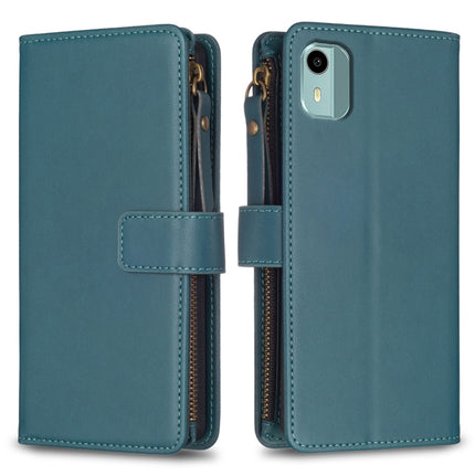 9 Card Slots Zipper Wallet Leather Flip Phone Case, For Nokia G42/G310, For Nokia C22, For Nokia C12, For Nokia G22