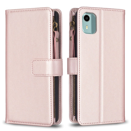 9 Card Slots Zipper Wallet Leather Flip Phone Case, For Nokia G42/G310, For Nokia C22, For Nokia C12, For Nokia G22