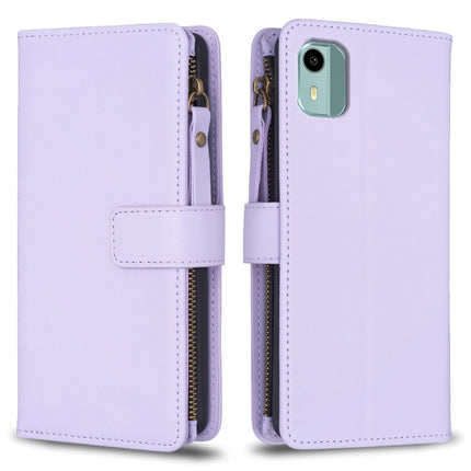 9 Card Slots Zipper Wallet Leather Flip Phone Case, For Nokia G42/G310, For Nokia C22, For Nokia C12, For Nokia G22