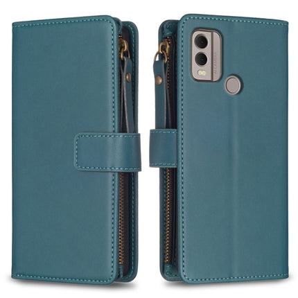 9 Card Slots Zipper Wallet Leather Flip Phone Case, For Nokia G42/G310, For Nokia C22, For Nokia C12, For Nokia G22