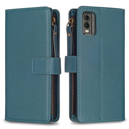 9 Card Slots Zipper Wallet Leather Flip Phone Case, For Nokia C32, For Nokia C02, For Nokia G21 / G11