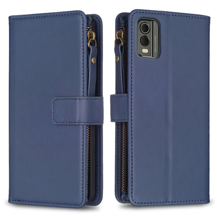 9 Card Slots Zipper Wallet Leather Flip Phone Case, For Nokia C32, For Nokia C02, For Nokia G21 / G11