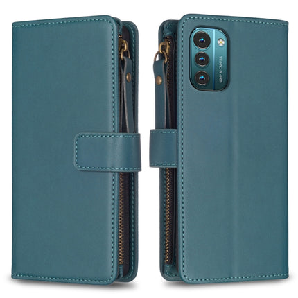 9 Card Slots Zipper Wallet Leather Flip Phone Case, For Nokia C32, For Nokia C02, For Nokia G21 / G11