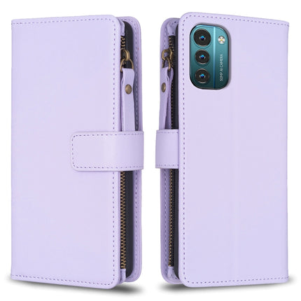 9 Card Slots Zipper Wallet Leather Flip Phone Case, For Nokia C32, For Nokia C02, For Nokia G21 / G11