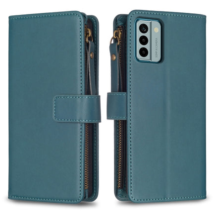 9 Card Slots Zipper Wallet Leather Flip Phone Case, For Nokia G42/G310, For Nokia C22, For Nokia C12, For Nokia G22
