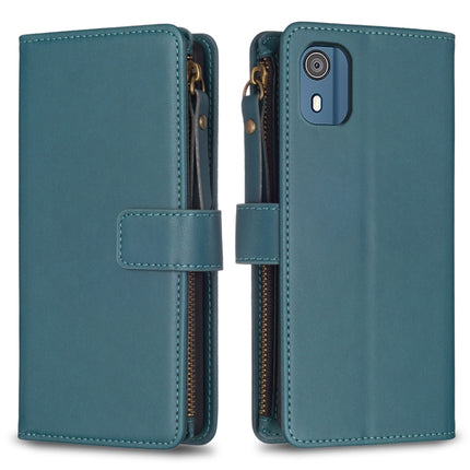 9 Card Slots Zipper Wallet Leather Flip Phone Case, For Nokia C32, For Nokia C02, For Nokia G21 / G11