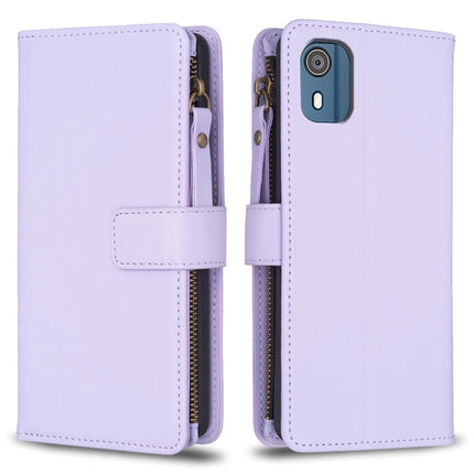 9 Card Slots Zipper Wallet Leather Flip Phone Case, For Nokia C32, For Nokia C02, For Nokia G21 / G11