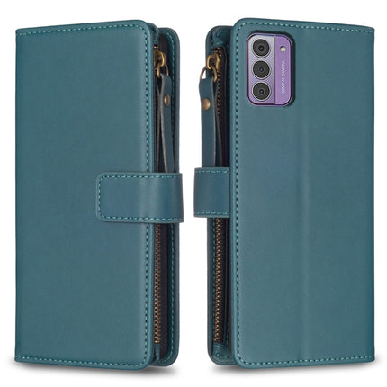 9 Card Slots Zipper Wallet Leather Flip Phone Case, For Nokia G42/G310, For Nokia C22, For Nokia C12, For Nokia G22