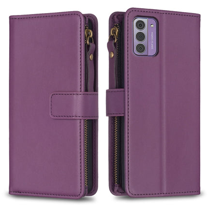 9 Card Slots Zipper Wallet Leather Flip Phone Case, For Nokia G42/G310, For Nokia C22, For Nokia C12, For Nokia G22
