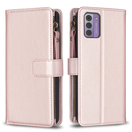 9 Card Slots Zipper Wallet Leather Flip Phone Case, For Nokia G42/G310, For Nokia C22, For Nokia C12, For Nokia G22