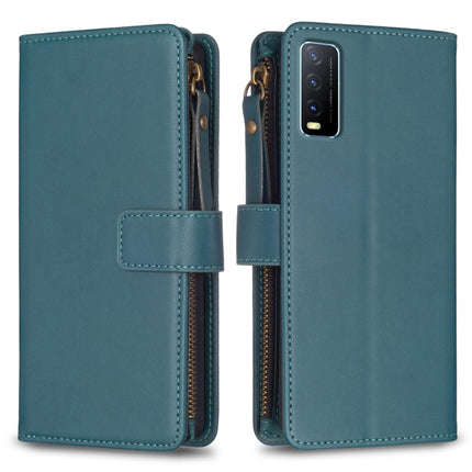 9 Card Slots Zipper Wallet Leather Flip Phone Case, For vivo Y20, For vivo Y27 4G