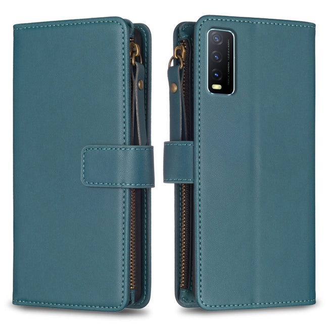 9 Card Slots Zipper Wallet Leather Flip Phone Case, For vivo Y20, For vivo Y27 4G