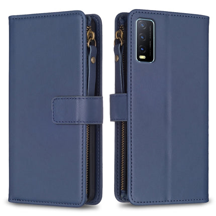 9 Card Slots Zipper Wallet Leather Flip Phone Case, For vivo Y20, For vivo Y27 4G