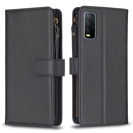 9 Card Slots Zipper Wallet Leather Flip Phone Case, For vivo Y20, For vivo Y27 4G
