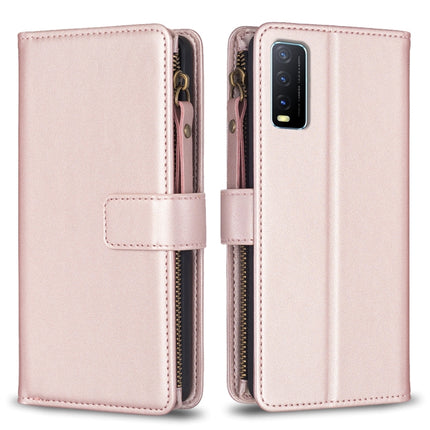 9 Card Slots Zipper Wallet Leather Flip Phone Case, For vivo Y20, For vivo Y27 4G