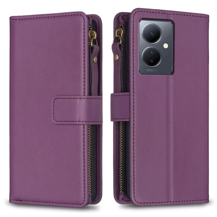 9 Card Slots Zipper Wallet Leather Flip Phone Case, For vivo Y11 / Y15 / Y12 / Y17, For vivo Y78 5G, For vivo Y35 4G / Y22s, For vivo Y21 / Y21s / Y33s