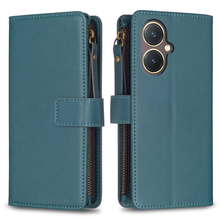 9 Card Slots Zipper Wallet Leather Flip Phone Case, For vivo Y20, For vivo Y27 4G