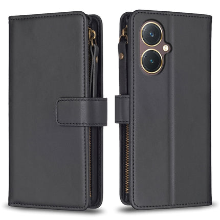 9 Card Slots Zipper Wallet Leather Flip Phone Case, For vivo Y20, For vivo Y27 4G
