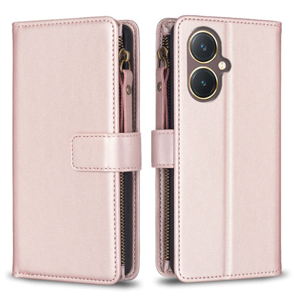 9 Card Slots Zipper Wallet Leather Flip Phone Case, For vivo Y20, For vivo Y27 4G