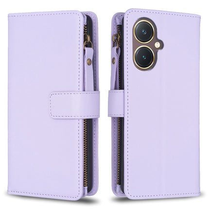 9 Card Slots Zipper Wallet Leather Flip Phone Case, For vivo Y20, For vivo Y27 4G