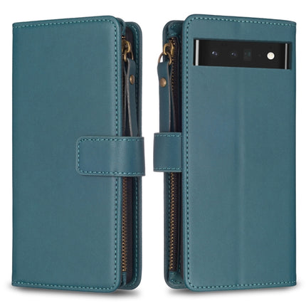 9 Card Slots Zipper Wallet Leather Flip Phone Case, For Google Pixel 8 Pro, For Google Pixel 8, For Google Pixel 7a, For Google Pixel 7 Pro