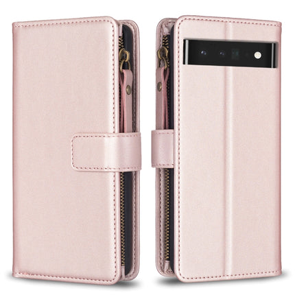 9 Card Slots Zipper Wallet Leather Flip Phone Case, For Google Pixel 8 Pro, For Google Pixel 8, For Google Pixel 7a, For Google Pixel 7 Pro