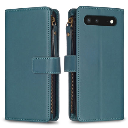 9 Card Slots Zipper Wallet Leather Flip Phone Case, For Google Pixel 7