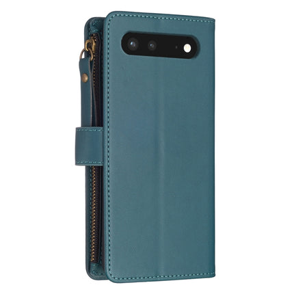 9 Card Slots Zipper Wallet Leather Flip Phone Case, For Google Pixel 7