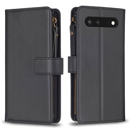 9 Card Slots Zipper Wallet Leather Flip Phone Case, For Google Pixel 7