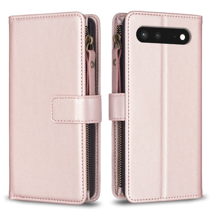 9 Card Slots Zipper Wallet Leather Flip Phone Case, For Google Pixel 7