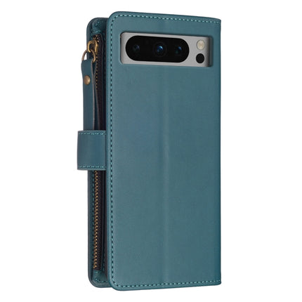 9 Card Slots Zipper Wallet Leather Flip Phone Case, For Google Pixel 8 Pro, For Google Pixel 8, For Google Pixel 7a, For Google Pixel 7 Pro