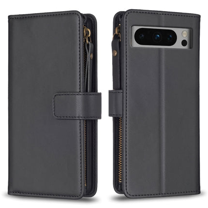 9 Card Slots Zipper Wallet Leather Flip Phone Case, For Google Pixel 8 Pro, For Google Pixel 8, For Google Pixel 7a, For Google Pixel 7 Pro