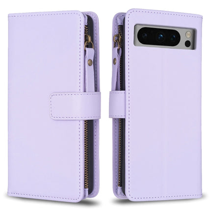 9 Card Slots Zipper Wallet Leather Flip Phone Case, For Google Pixel 8 Pro, For Google Pixel 8, For Google Pixel 7a, For Google Pixel 7 Pro