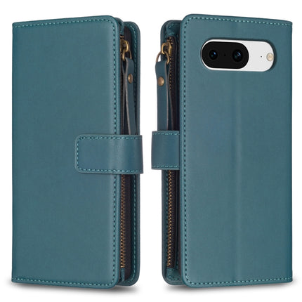 9 Card Slots Zipper Wallet Leather Flip Phone Case, For Google Pixel 8 Pro, For Google Pixel 8, For Google Pixel 7a, For Google Pixel 7 Pro
