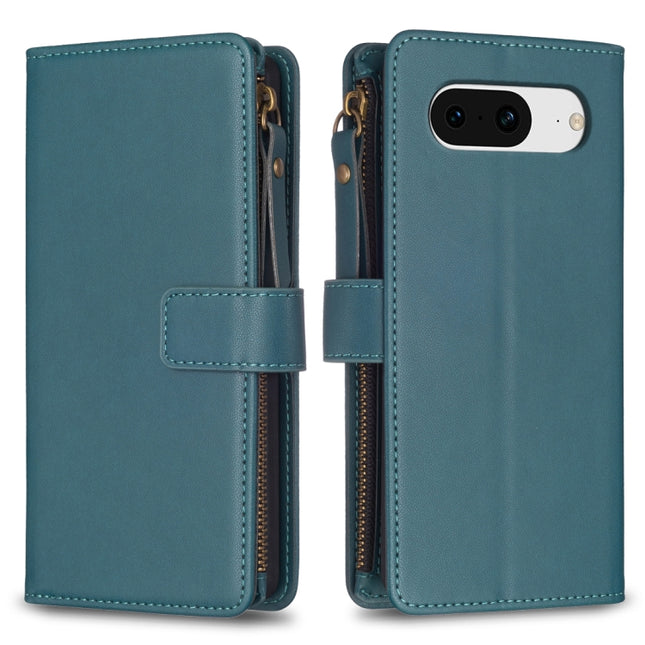 9 Card Slots Zipper Wallet Leather Flip Phone Case, For Google Pixel 8 Pro, For Google Pixel 8, For Google Pixel 7a, For Google Pixel 7 Pro